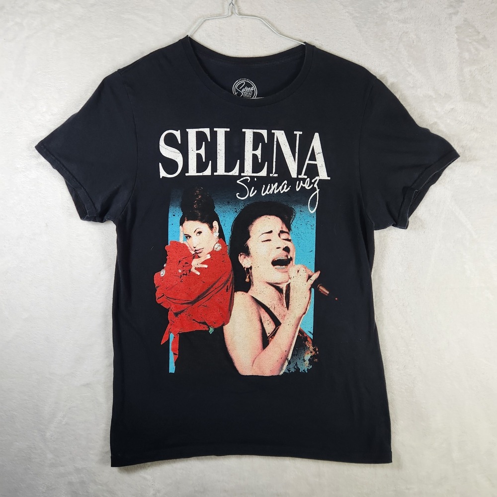 Selena Si Una Vez Black Graphic T-Shirt Official Merchandise
